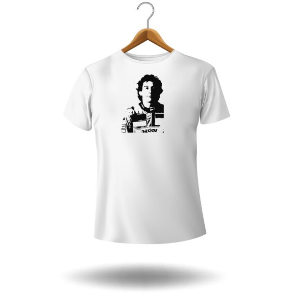 Polera Ayrton Senna Blanco y Negro