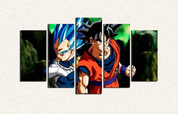 Cuadro 5 piezas Goku y Vegeta