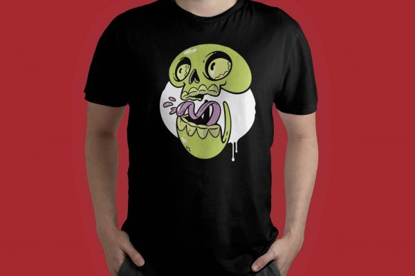 Polera Calavera Verde